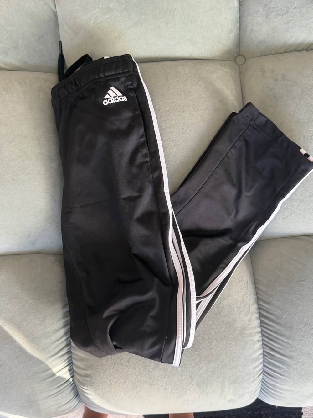 adidas Black Joggers with White Side Stripes